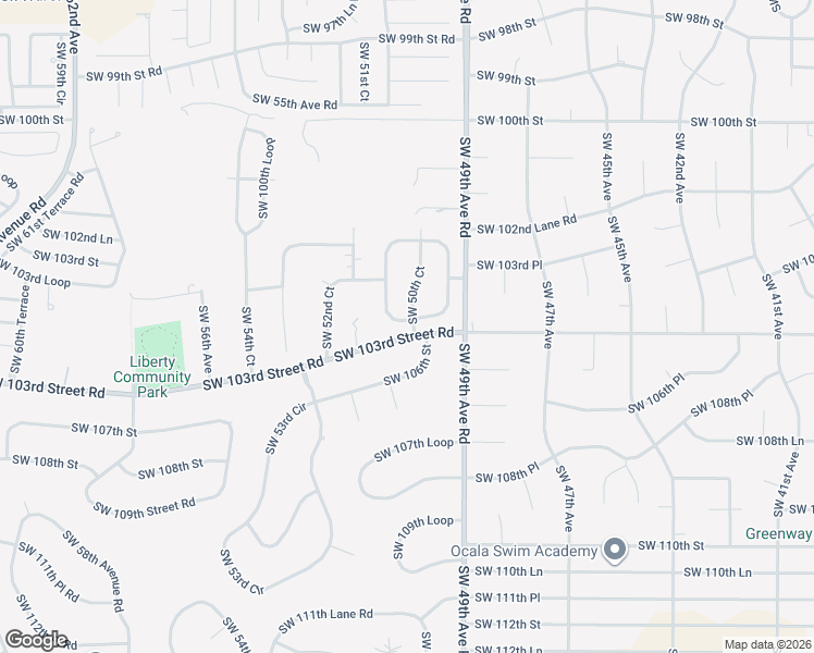 map of restaurants, bars, coffee shops, grocery stores, and more near 5132 Southwest 104th Loop in Ocala