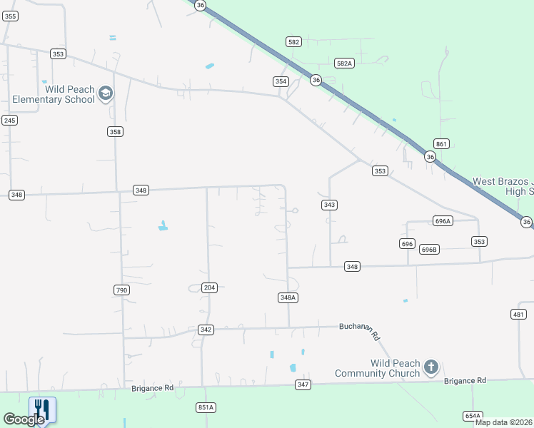 map of restaurants, bars, coffee shops, grocery stores, and more near 2902 County Road 586 in Brazoria