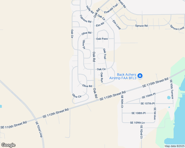 map of restaurants, bars, coffee shops, grocery stores, and more near 5 Oak Circle in Ocala