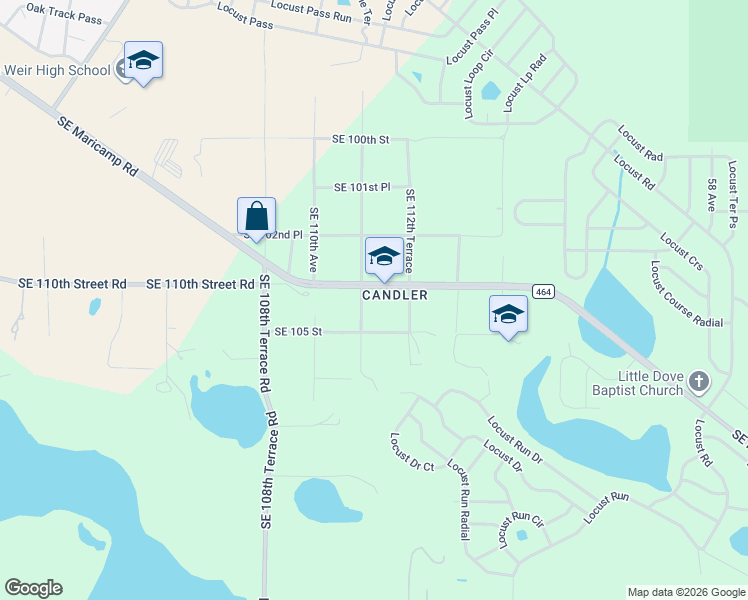 map of restaurants, bars, coffee shops, grocery stores, and more near in Marion County