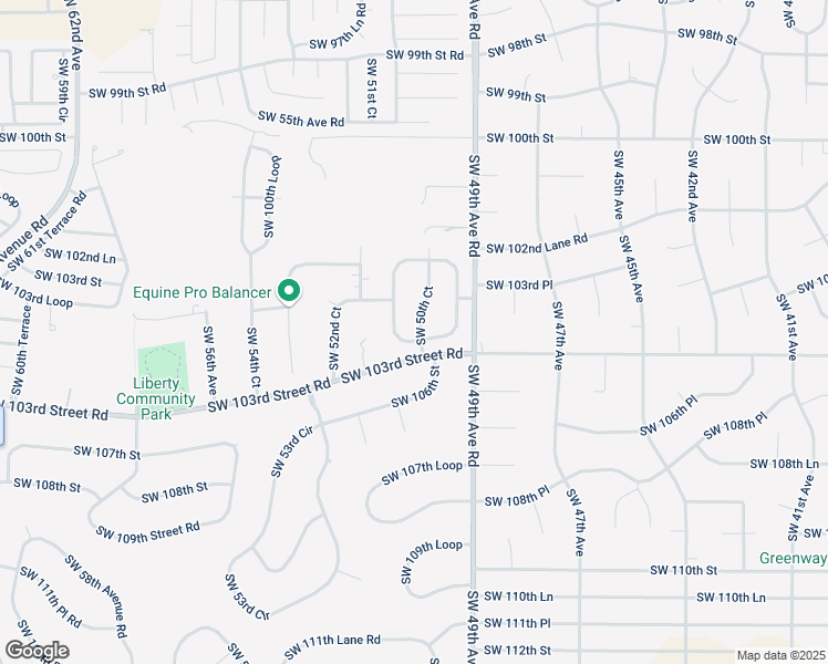 map of restaurants, bars, coffee shops, grocery stores, and more near 10400 Southwest 50th Court in Ocala