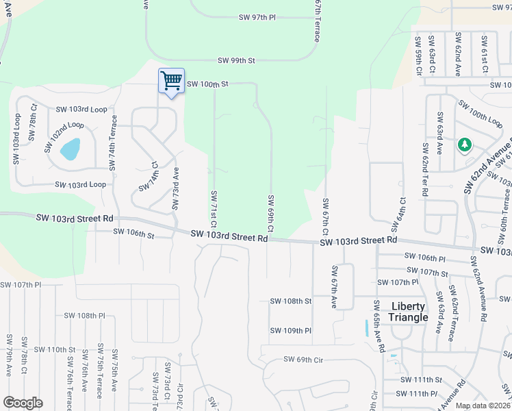 map of restaurants, bars, coffee shops, grocery stores, and more near 10400 Southwest 69th Court in Ocala