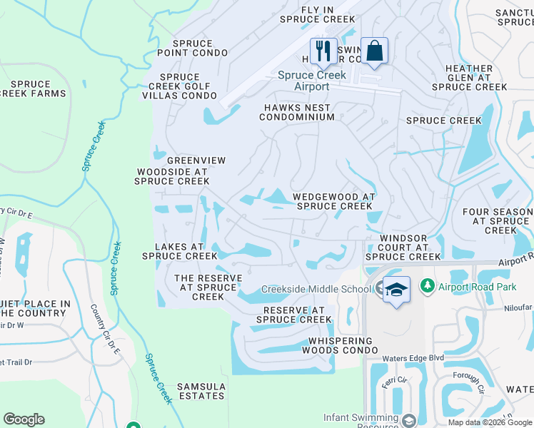 map of restaurants, bars, coffee shops, grocery stores, and more near 3199 Royal Birkdale Way in Port Orange