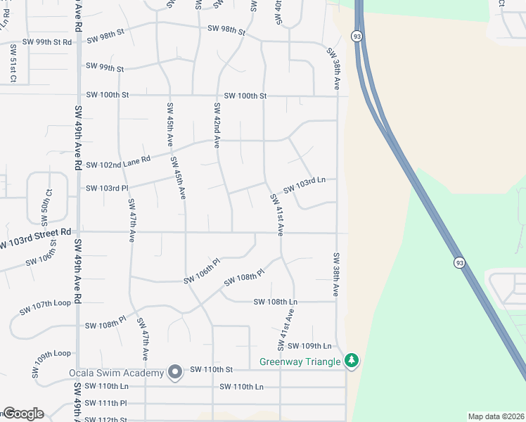 map of restaurants, bars, coffee shops, grocery stores, and more near 10385 Southwest 41st Court in Ocala