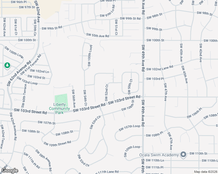 map of restaurants, bars, coffee shops, grocery stores, and more near 10461-10465 Southwest 52nd Court in Ocala