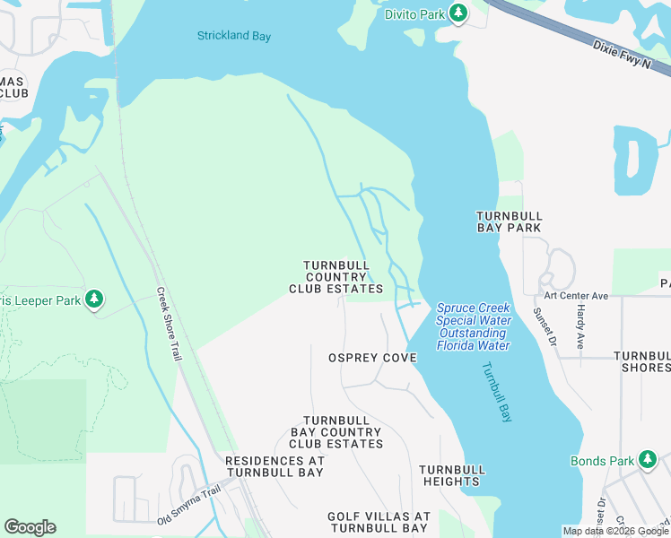map of restaurants, bars, coffee shops, grocery stores, and more near 2852 Turnbull Estates Drive in New Smyrna Beach
