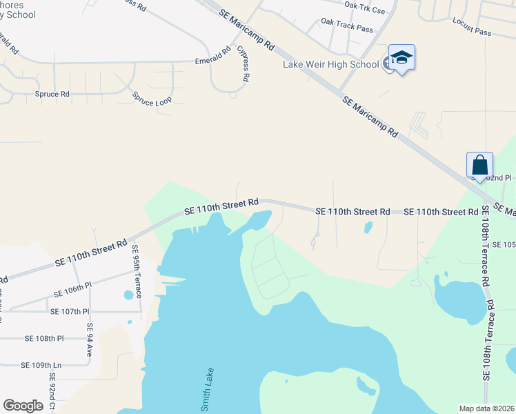 map of restaurants, bars, coffee shops, grocery stores, and more near 9966 Southeast 110th Street Road in Belleview