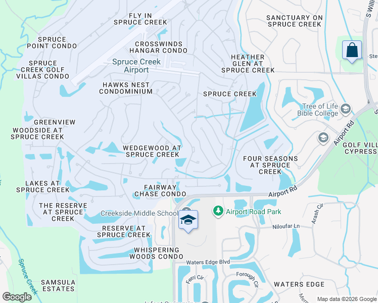 map of restaurants, bars, coffee shops, grocery stores, and more near 2077 Country Club Drive in Port Orange