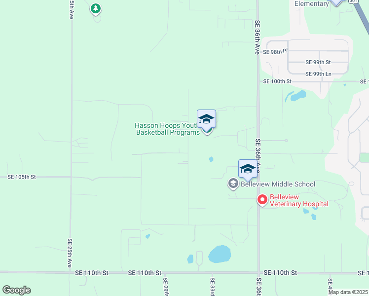 map of restaurants, bars, coffee shops, grocery stores, and more near 10350 Southeast 32nd Avenue in Ocala