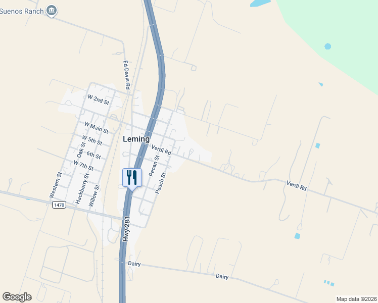 map of restaurants, bars, coffee shops, grocery stores, and more near 191 Verdi Road in Poteet