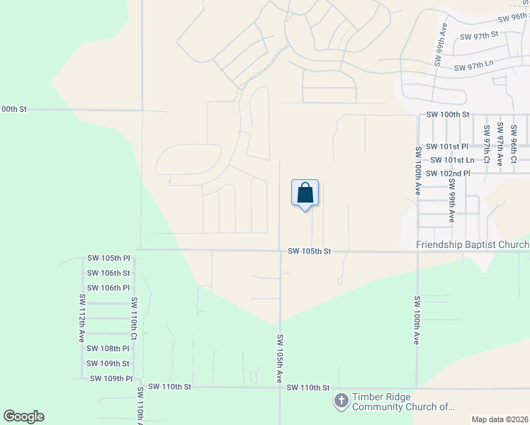 map of restaurants, bars, coffee shops, grocery stores, and more near 10475 Southwest 105th Street in Ocala