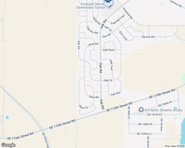 map of restaurants, bars, coffee shops, grocery stores, and more near 115 Oak Circle in Ocala
