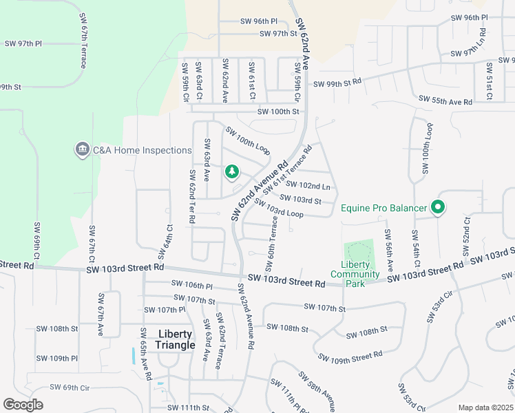 map of restaurants, bars, coffee shops, grocery stores, and more near 6150 Southwest 103rd Loop in Ocala