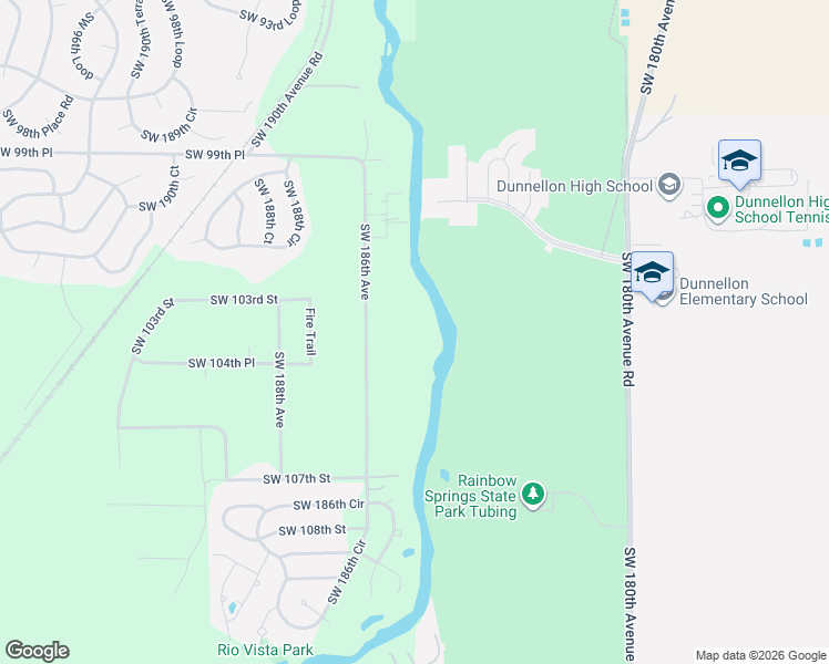 map of restaurants, bars, coffee shops, grocery stores, and more near 10377 Southwest 186th Avenue in Dunnellon