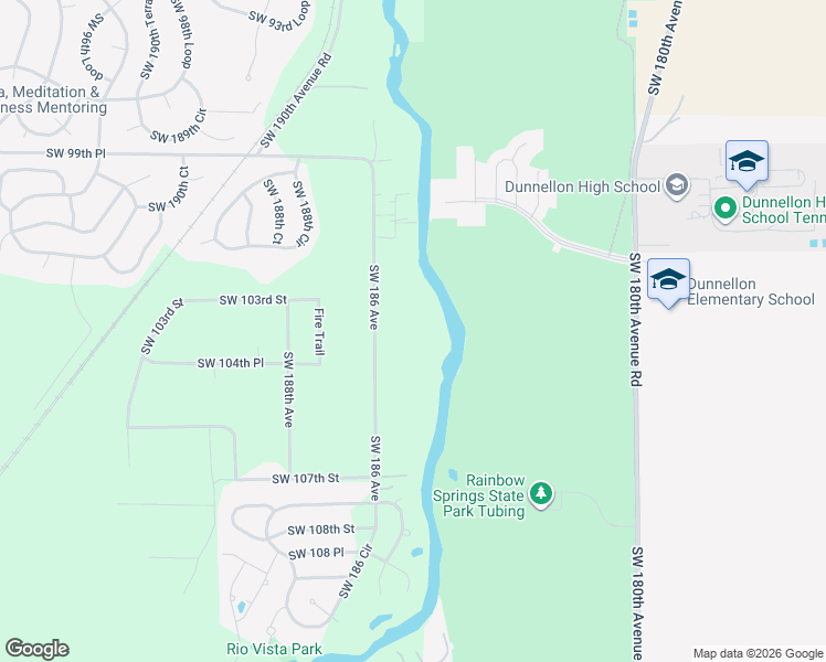 map of restaurants, bars, coffee shops, grocery stores, and more near 10377 Southwest 186th Avenue in Dunnellon