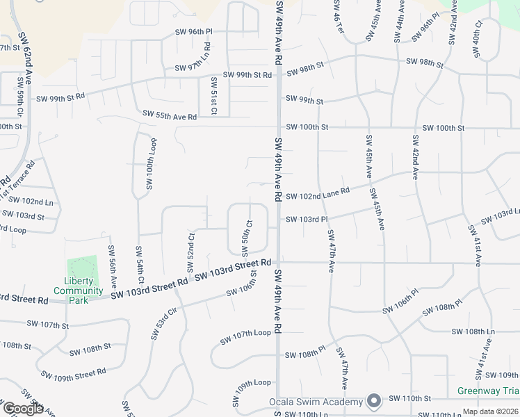 map of restaurants, bars, coffee shops, grocery stores, and more near 5057 Southwest 104th Loop in Ocala