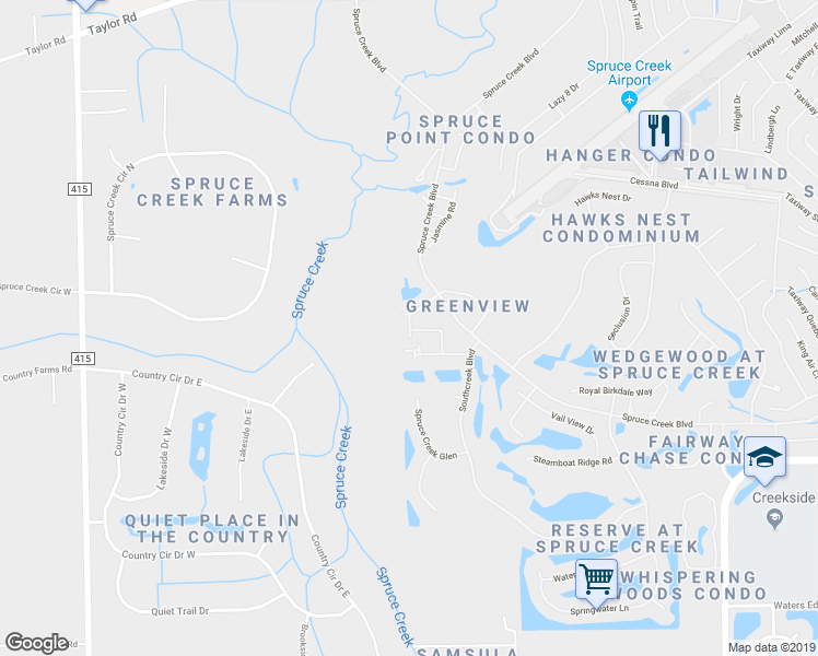 map of restaurants, bars, coffee shops, grocery stores, and more near 2015 Teakwood Lane in Port Orange