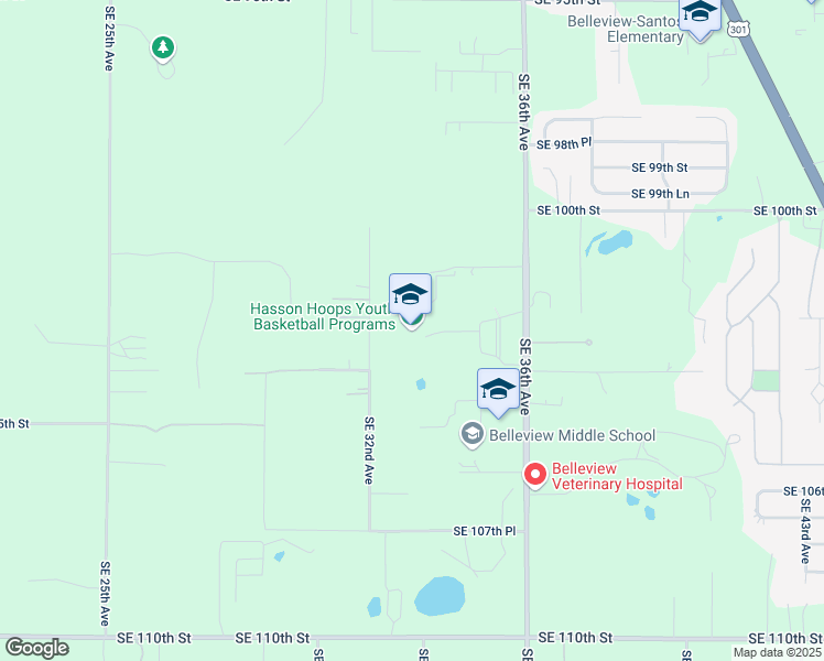 map of restaurants, bars, coffee shops, grocery stores, and more near 10400 Southeast 36th Avenue in Belleview