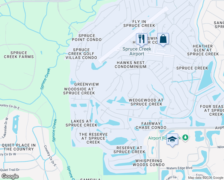 map of restaurants, bars, coffee shops, grocery stores, and more near 1970 Country Club Drive in Port Orange