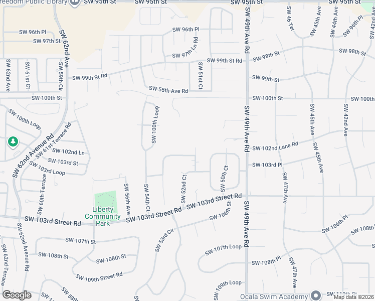 map of restaurants, bars, coffee shops, grocery stores, and more near 5230 Southwest 103rd Loop in Ocala