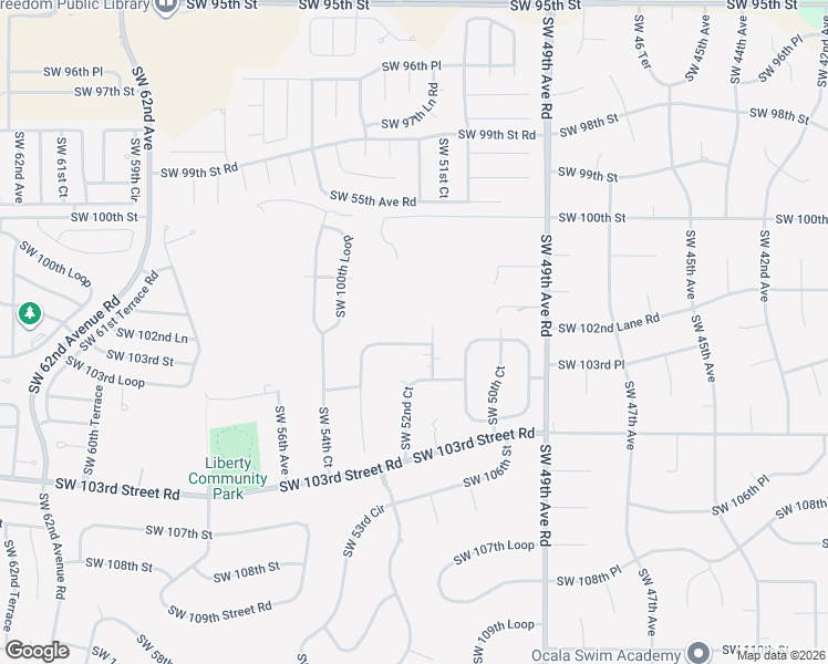 map of restaurants, bars, coffee shops, grocery stores, and more near 5230 Southwest 103rd Loop in Ocala