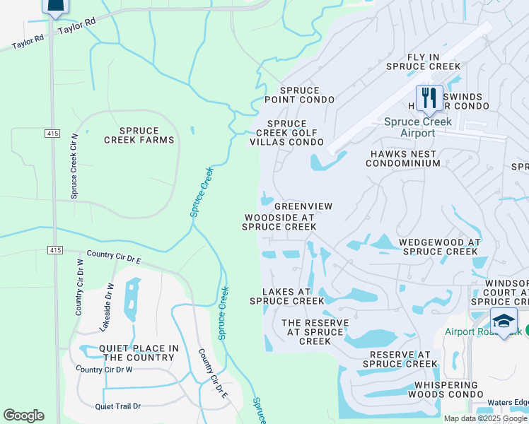 map of restaurants, bars, coffee shops, grocery stores, and more near 1920 Whisperwood Way in Port Orange