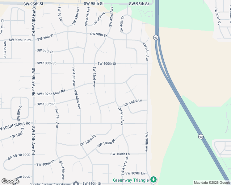 map of restaurants, bars, coffee shops, grocery stores, and more near 10226 Southwest 41st Avenue in Ocala