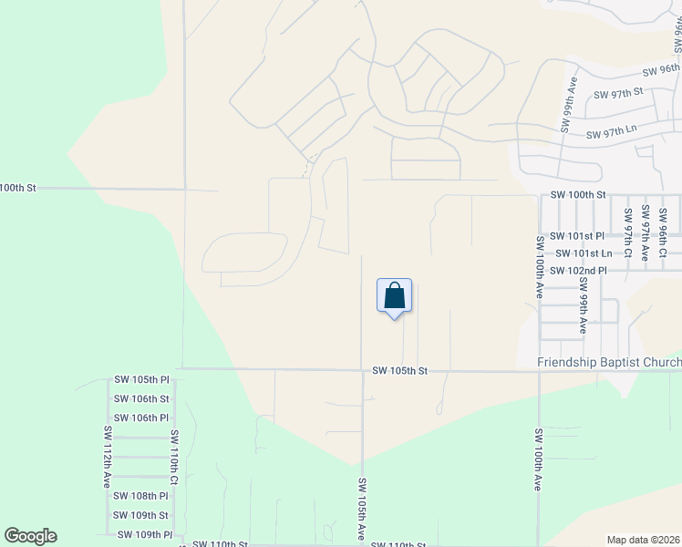 map of restaurants, bars, coffee shops, grocery stores, and more near Southwest 105th Avenue in Ocala