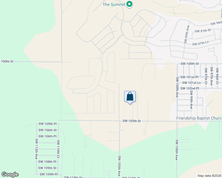 map of restaurants, bars, coffee shops, grocery stores, and more near Southwest 105th Avenue in Ocala