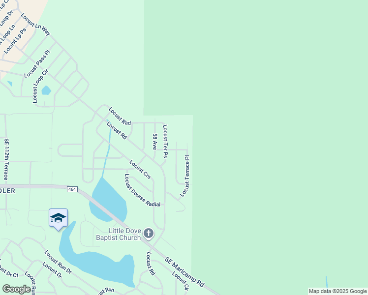 map of restaurants, bars, coffee shops, grocery stores, and more near 4 Locust Terrace Place in Ocala