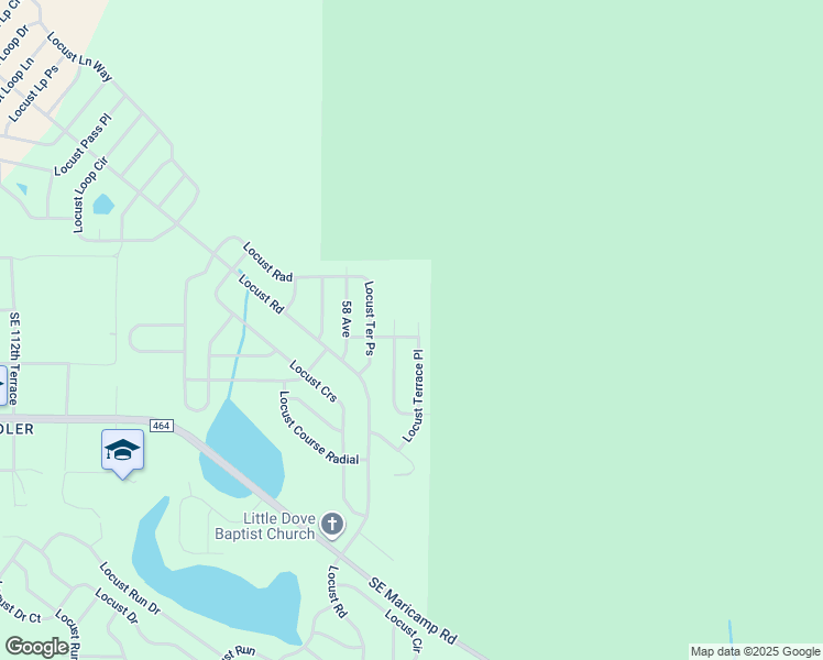 map of restaurants, bars, coffee shops, grocery stores, and more near 4 Locust Terrace Place in Ocala