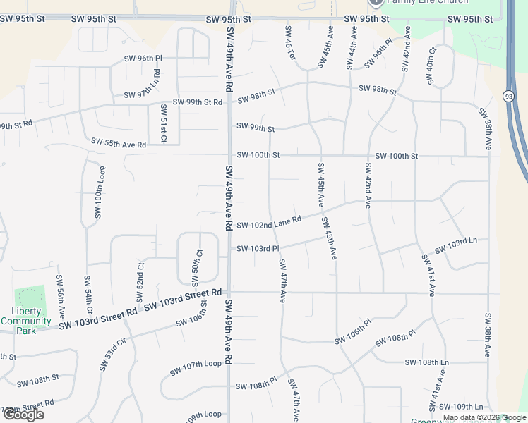 map of restaurants, bars, coffee shops, grocery stores, and more near 10224 Southwest 47th Avenue in Ocala