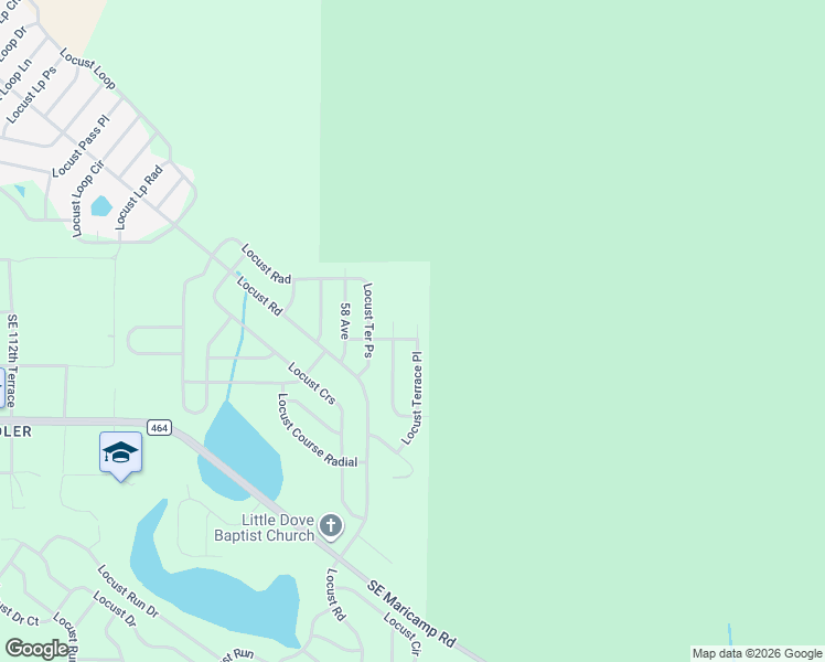 map of restaurants, bars, coffee shops, grocery stores, and more near 4 Locust Terrace Place in Ocala