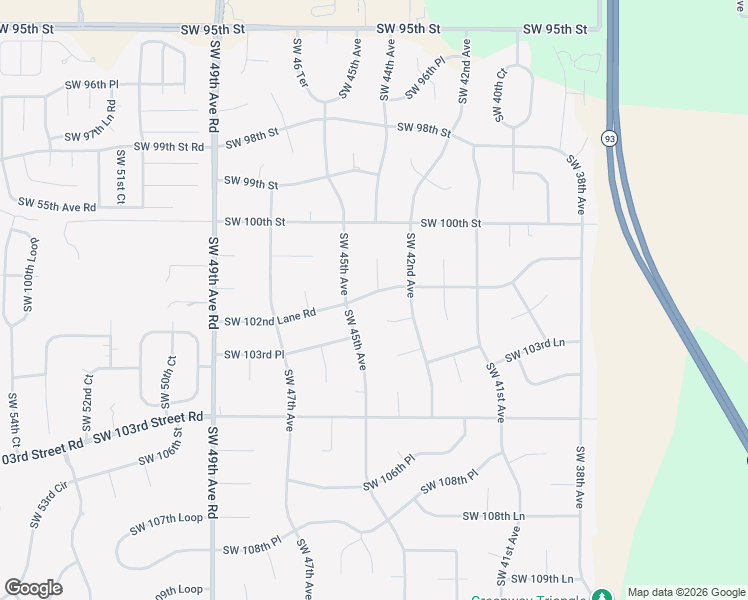 map of restaurants, bars, coffee shops, grocery stores, and more near 4484 Southwest 102nd Lane Road in Ocala