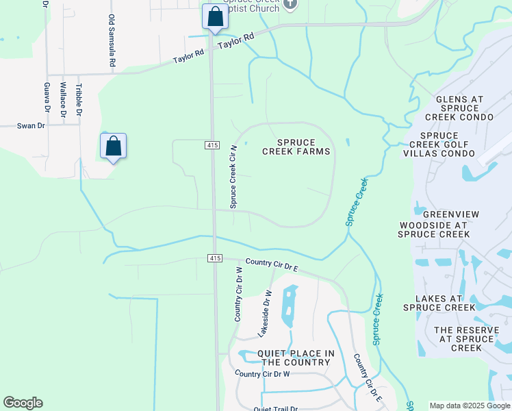 map of restaurants, bars, coffee shops, grocery stores, and more near 1990 Spruce Creek Circle North in Port Orange