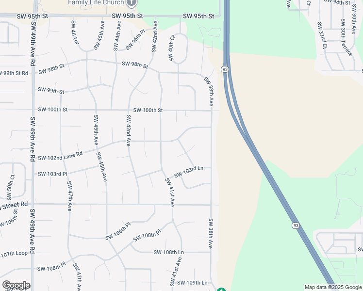map of restaurants, bars, coffee shops, grocery stores, and more near 4025 Southwest 102nd Place in Ocala