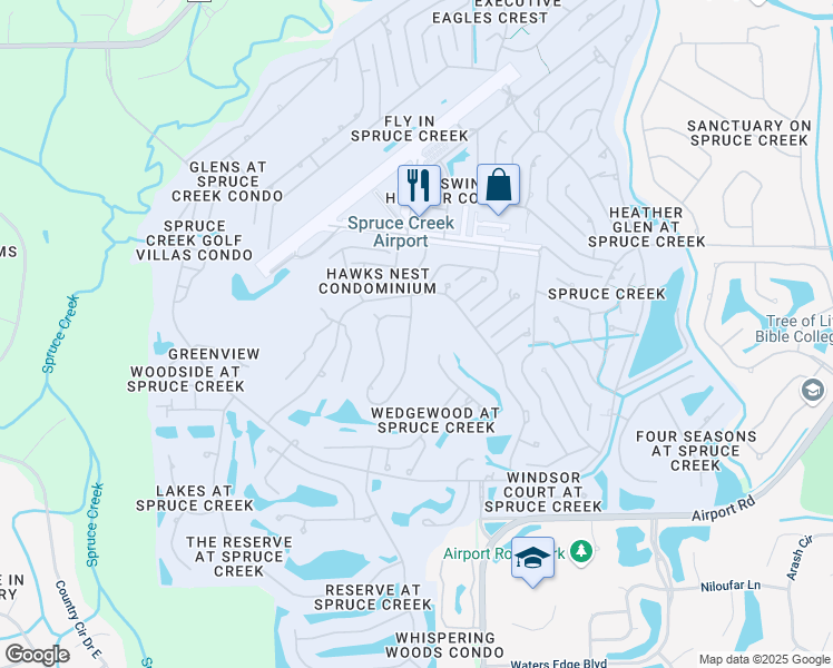 map of restaurants, bars, coffee shops, grocery stores, and more near 1870 Seclusion Drive in Port Orange