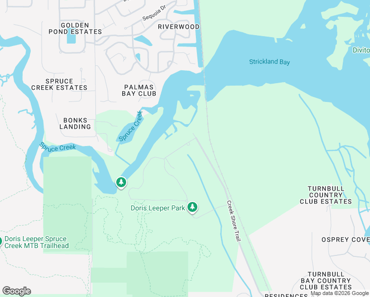map of restaurants, bars, coffee shops, grocery stores, and more near 2738 Letha Road in New Smyrna Beach