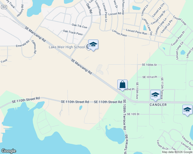 map of restaurants, bars, coffee shops, grocery stores, and more near 10522 Southeast Maricamp Road in Ocala