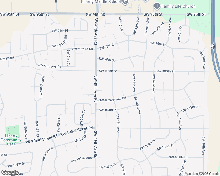 map of restaurants, bars, coffee shops, grocery stores, and more near 10224 Southwest 47th Avenue in Ocala