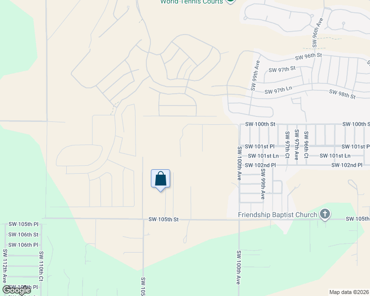map of restaurants, bars, coffee shops, grocery stores, and more near 10230 Southwest 100th Street in Ocala