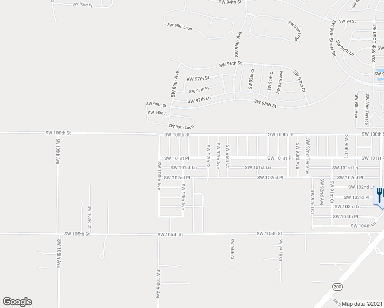 map of restaurants, bars, coffee shops, grocery stores, and more near 9841 Southwest 101st Place in Ocala