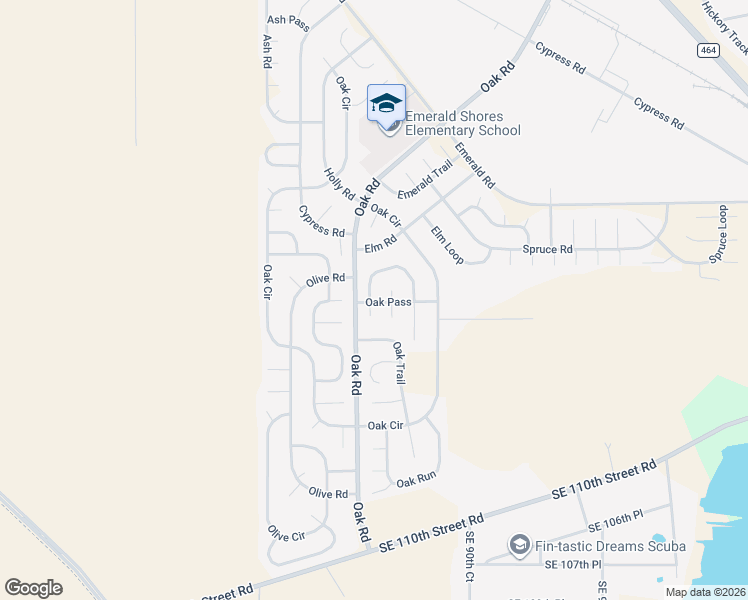 map of restaurants, bars, coffee shops, grocery stores, and more near 5 Oak Pass Run in Ocala