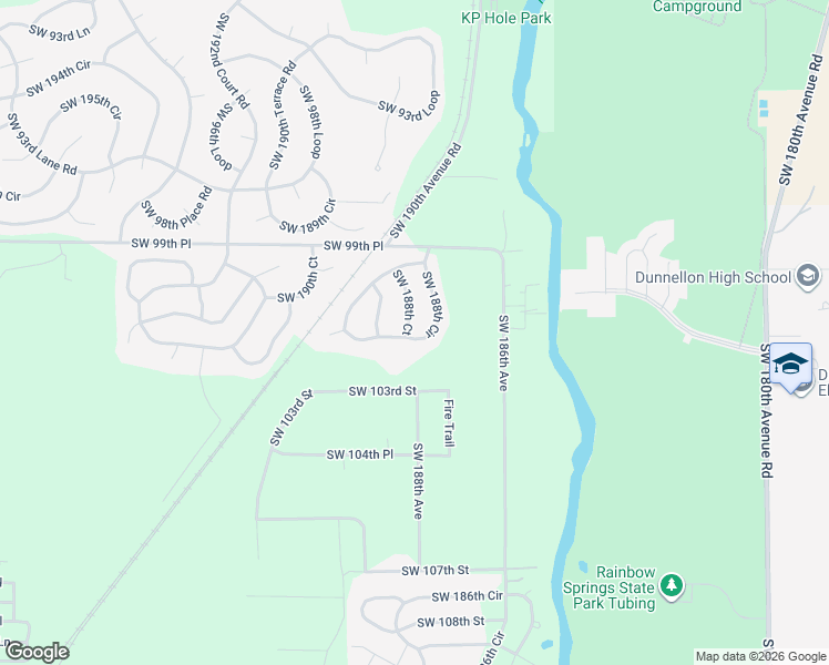 map of restaurants, bars, coffee shops, grocery stores, and more near 10001 Southwest 188th Circle in Dunnellon