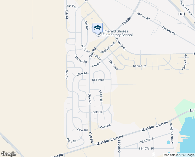 map of restaurants, bars, coffee shops, grocery stores, and more near 5 Oak Pass Run in Ocala