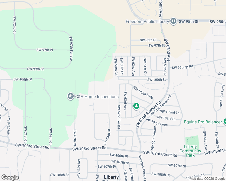 map of restaurants, bars, coffee shops, grocery stores, and more near 10125 Southwest 64th Court in Ocala