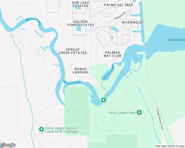 map of restaurants, bars, coffee shops, grocery stores, and more near 6327 Spruce Creek Road in Port Orange
