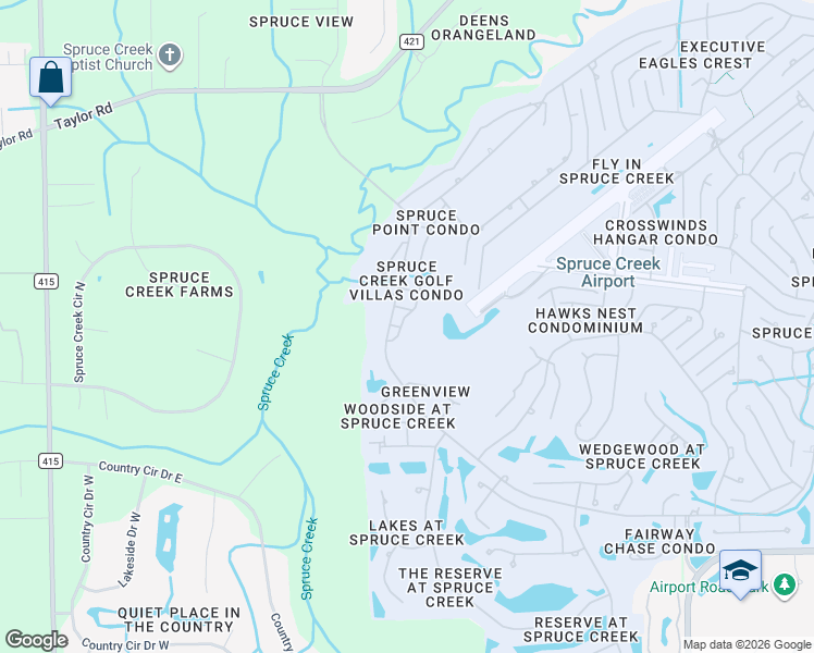 map of restaurants, bars, coffee shops, grocery stores, and more near 2578 Jasmine Road in Port Orange