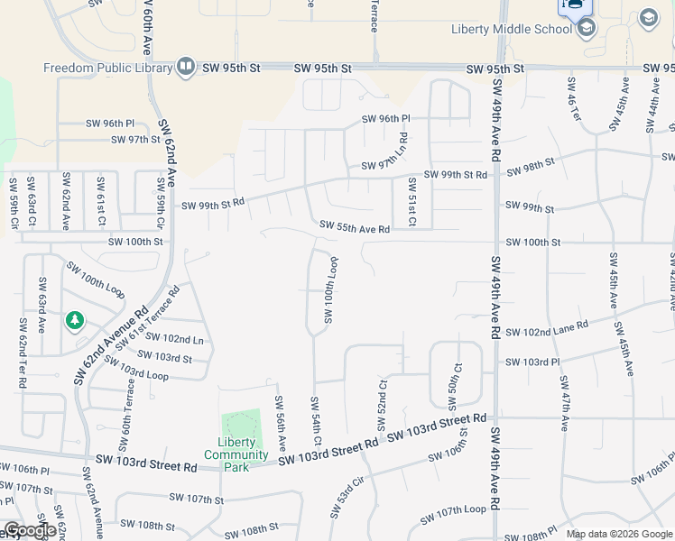 map of restaurants, bars, coffee shops, grocery stores, and more near 5431 Southwest 100th Loop in Ocala