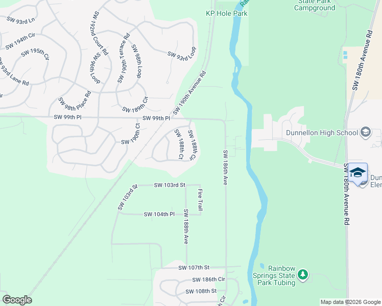 map of restaurants, bars, coffee shops, grocery stores, and more near 10001 Southwest 188th Circle in Dunnellon